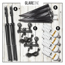 GlareOne Continuous Light Kit SUNNY SILVER-2x1250