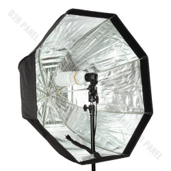 Softbox oktagonalny GlareOne Parasolkowy 80 cm z dyfozorem do lamp reporterskich