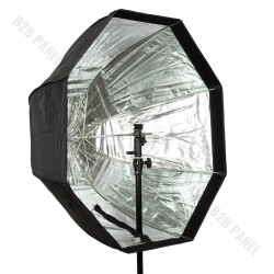 Softbox oktagonalny GlareOne Parasolkowy 80 cm z dyfozorem oraz gridem do lamp reporterskich