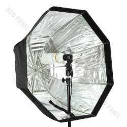 Softbox oktagonalny GlareOne Parasolkowy 80 cm z dyfozorem oraz gridem do lamp reporterskich