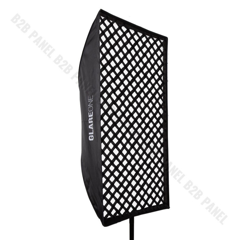 Softbox prostokątny GlareOne Parasolkowy 80x120 cm z dyfozorem oraz gridem do lamp reporterskich