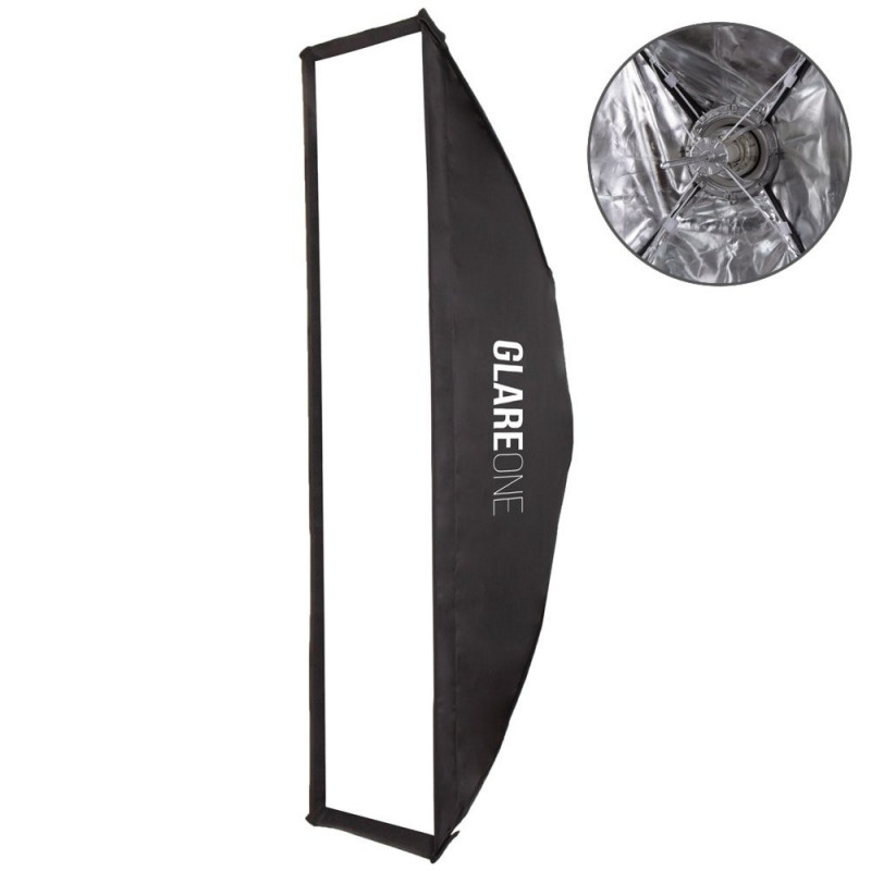 Softbox prostokątny GlareOne szybki montaż Easy Fold 30x120 cm - mocowanie bowens