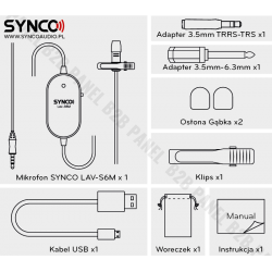 Synco S6M mikrofon krawatowy z odsłuchem