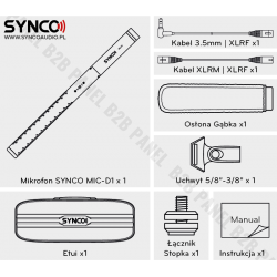 Synco D1 mikrofon shotgun - hiperkardioidalny kierunkowy