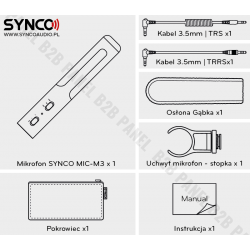 Synco M3 mikrofon nakamerowy - kardioidalny z odsłuchem
