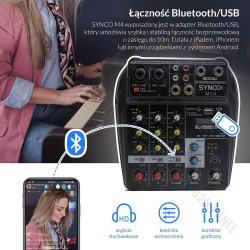 Synco MC4 mikser audio 4 kanałowy