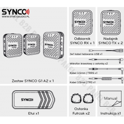 Synco G1 A2 bezprzewodowy system mikrofonowy 2,4 GHz - 2 odbiorniki