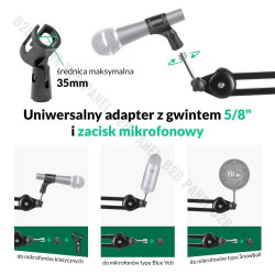 Synco MA38 ramię mikrofonowe - zintegrowany kabel XLR