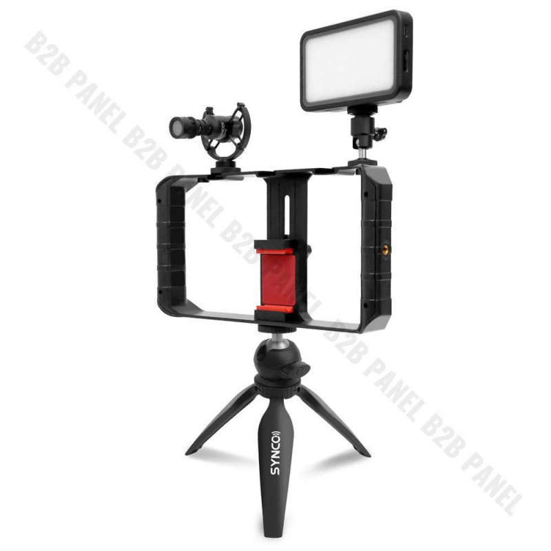 Synco Vlogger Kit 1 zestaw mikrofon M1S, lampa LED BI, uchwyt RIG, statyw