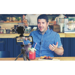 Synco Vlogger Kit 2 zestaw mikrofon M1S, lampa LED, uchwyt MOBILE, statyw