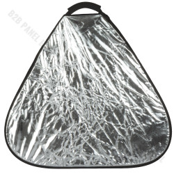 GlareOne Blenda trójkątna 2w1 srebrno biała, 60cm