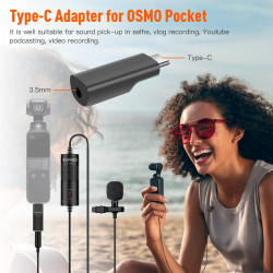 Synco S6P mikrofon krawatowy - DJI, USB-C, mini-jack 3,5 mm