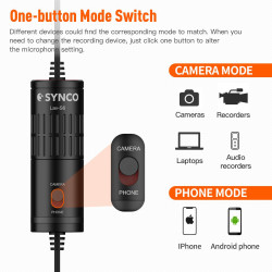 Synco S6P mikrofon krawatowy - DJI, USB-C, mini-jack 3,5 mm