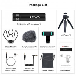 Synco M1P mikrofon nakamerowy + mini statyw + uchwyt mobilny