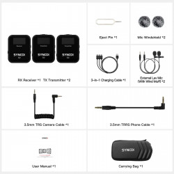 Synco G2 A2 bezprzewodowy system mikrofonowy z ekranem 2,4 GHz - 2 odbiorniki
