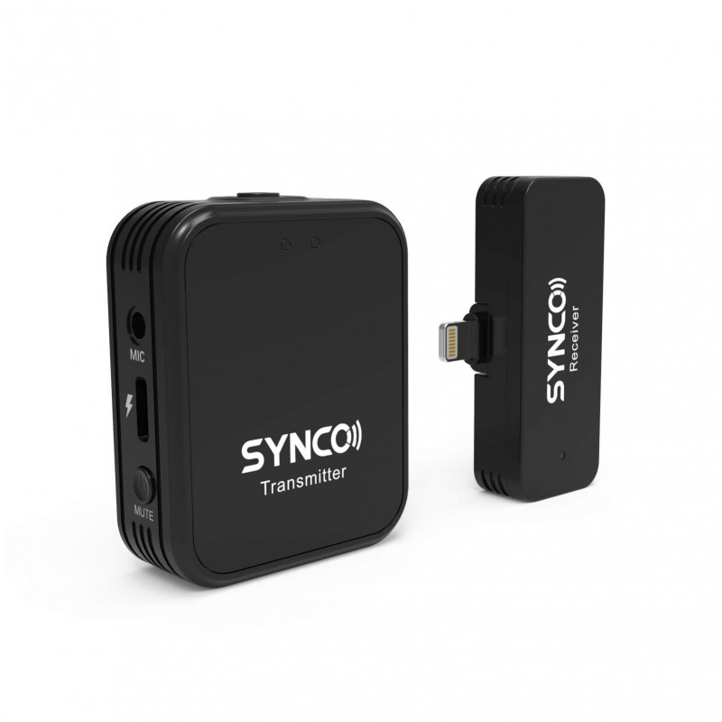 Synco G1TL bezprzewodowy system mikrofonowy Apple Lighting z MFI + konektor USB-C, 1 nadajnik, 1 odbiornik, 2 konektory