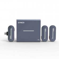 Synco P2L bezprzewodowy system mikrofonowy Lighting, 2 nadajniki, 1 odbiornik, grey-blue
