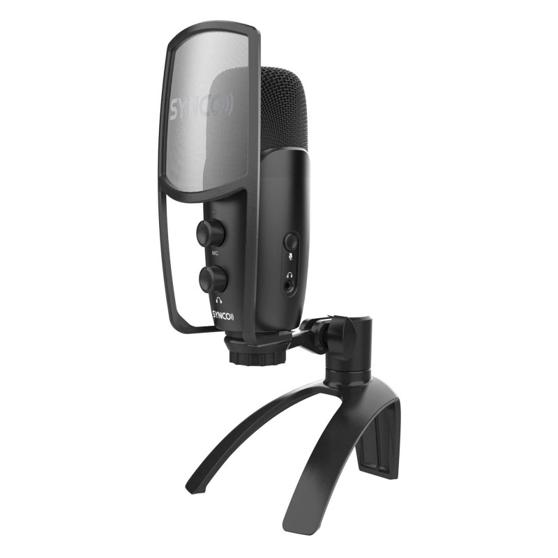 Synco V2 mikrofon USB z filtrem POP i odsłuchem - pojemnościowy
